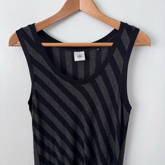 Cabi gray and black striped tank dress Size Small - Picture 2 of 5